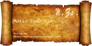 Matiz Zsófia névjegykártya