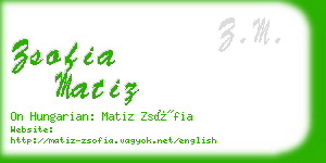 zsofia matiz business card